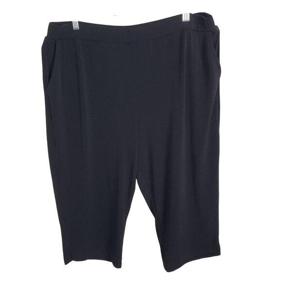 Susan Graver Pants - Susan Graver Sz XL Pants Pull On Cropped Liquid Knit Pockets Stretch Minimalist
